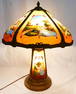 ARTS & CRAFTS REVERSE PAINTED GLASS LAMP