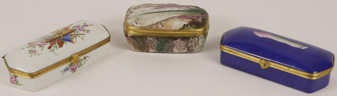 3pc FRENCH PORCELAIN TRINKET BOXES (1 of 9)