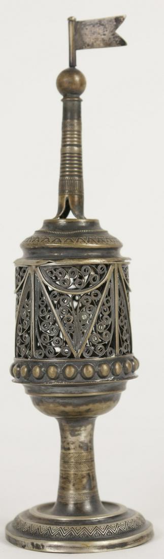 ANTIQUE JUDAICA STERLING SILVER SPICE TOWER (1 of 11)