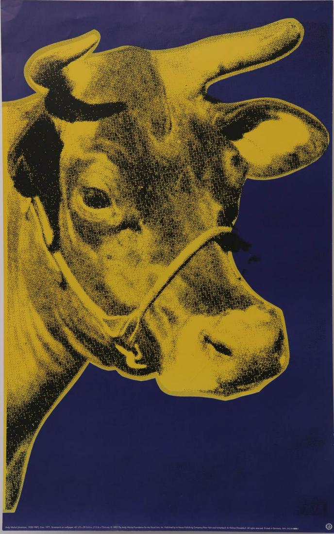 ANDY WARHOL 'BLUE COW' OFFSET LITHOGRAPH POSTER (1 of 6)