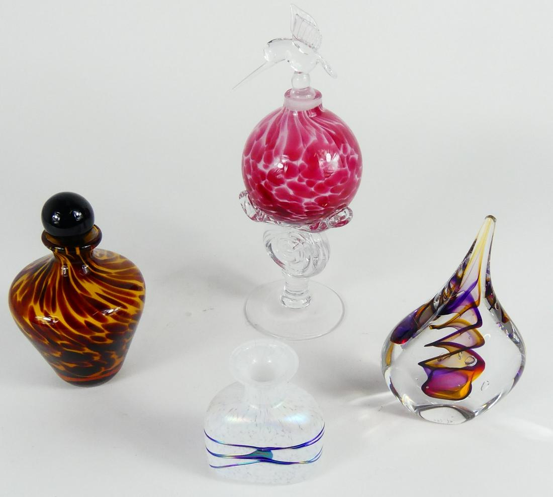 4pc GLASS BOTTLES & PAPERWEIGHT (1 of 7)