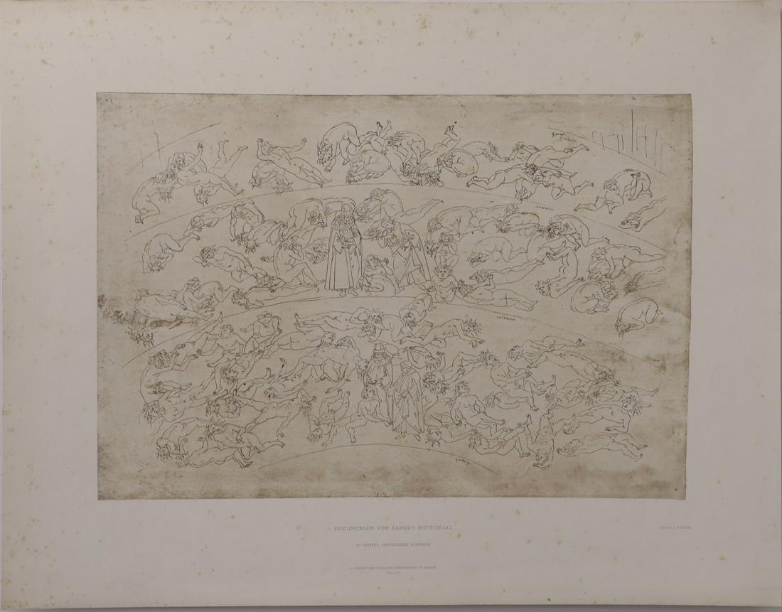 BOTTICELLI 'DANTE'S INFERNO' LITHOGRAPH (1 of 6)