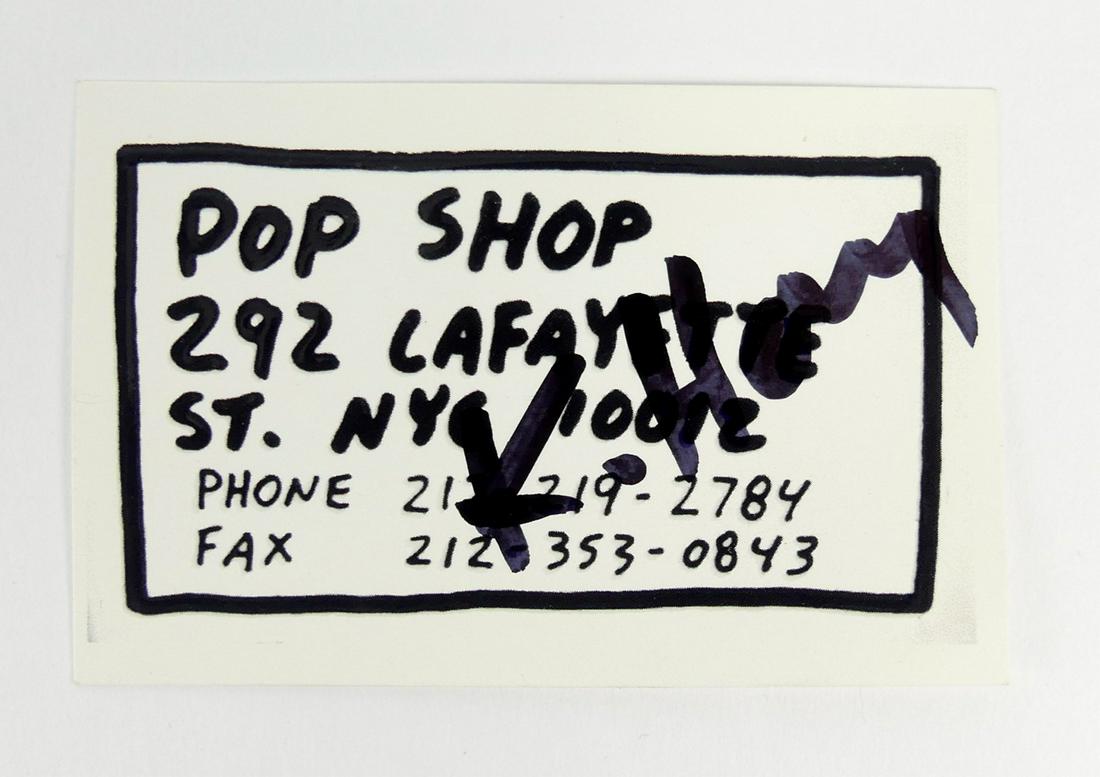 KEITH HARING 'POP SHOP' SIGNED BUSINESS CARD (1 of 4)