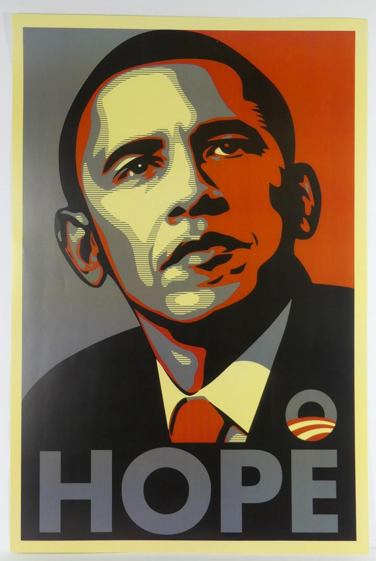 SHEPARD FAIREY 'OBAMA HOPE' LITHOGRAPH (1 of 3)