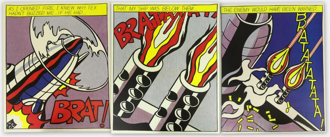ROY LICHTENSTEIN 'AS I OPENED FIRE' TRIPTYCH (1 of 18)