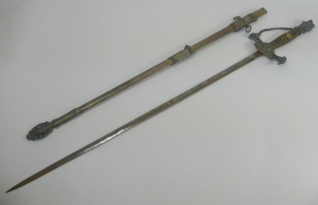 KNIGHTS OF PYTHIAS CEREMONIAL SWORD & SCABBARD (1 of 10)