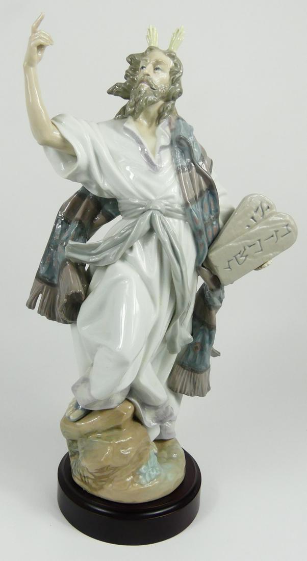 Lladro Moses & The Ten Commandments Figurine W Box Auction
