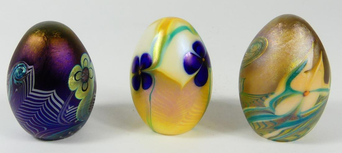 3pc GRANT RANDOLPH STUDIOS ART GLASS PAPERWEIGHTS (1 of 7)
