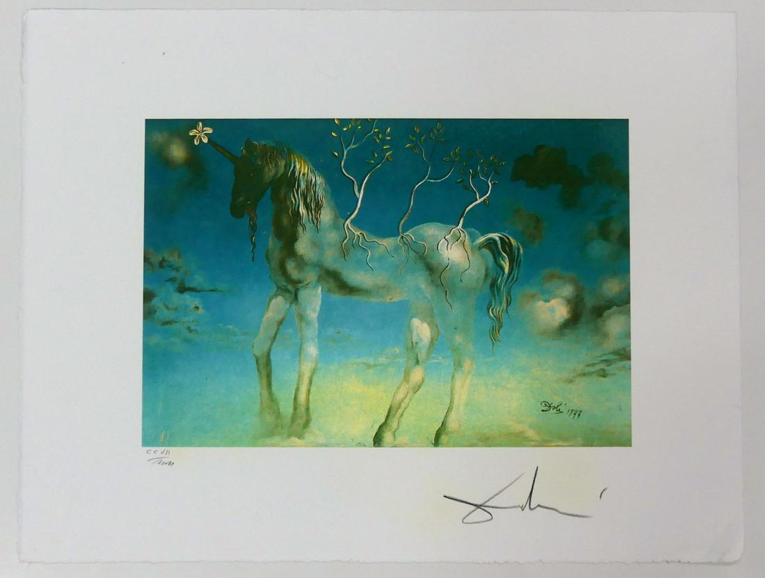 SALVADOR DALI 'L'UNICORN ALLEGRE' LITHOGRAPH (1 of 5)