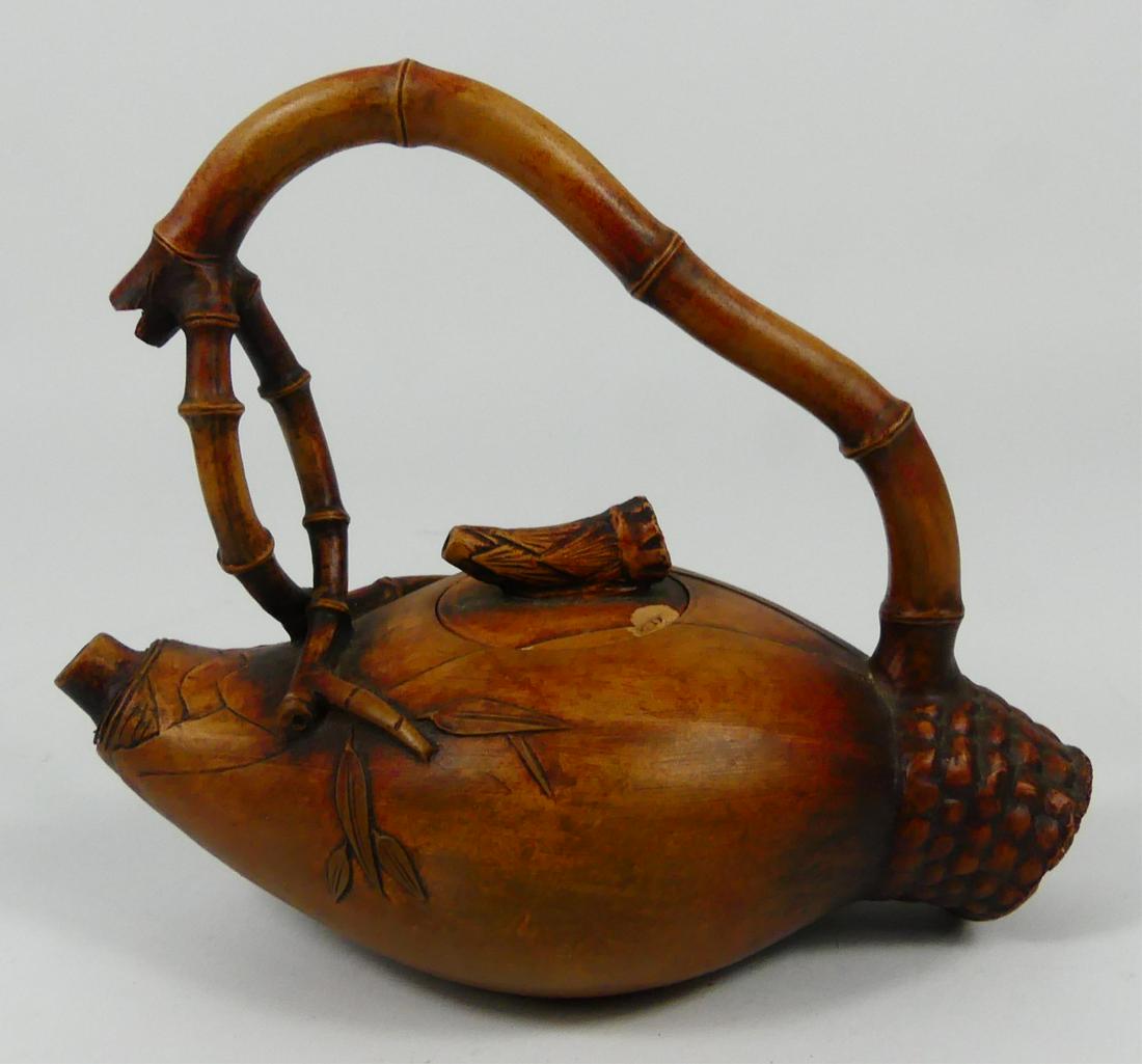 CHINESE YIXING POTTERY TEAPOT OF BAMBOO FORM (1 of 6)