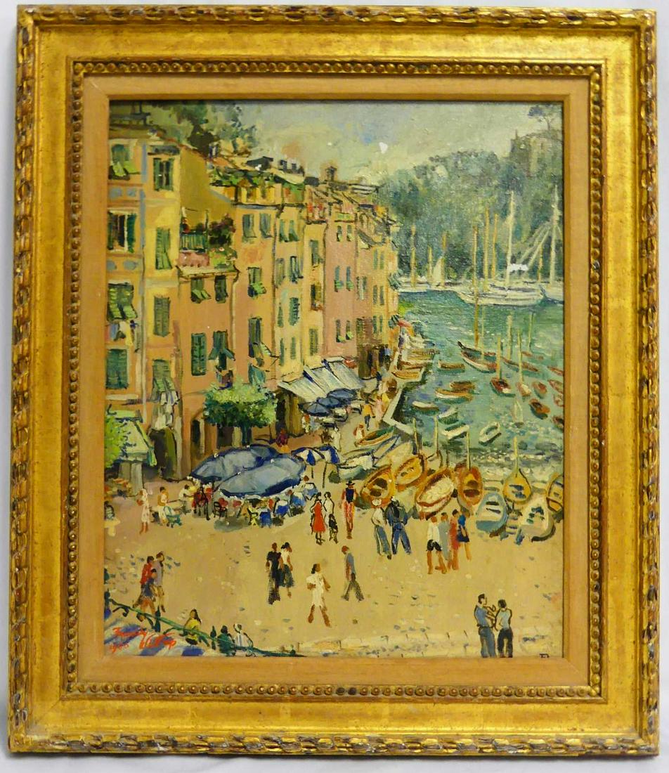 FREDDY WITTOP 'FRENCH HARBOR' OIL ON CANVAS (1 of 4)