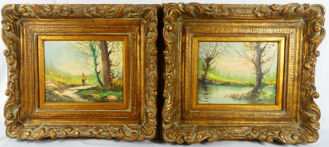 PR LANDSCAPE OIL PAINTINGS ON BOARD SIGNED (1 of 13)