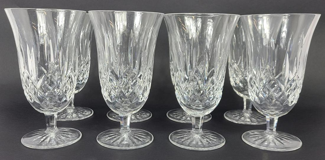 8pc WATERFORD LISMORE CUT CRYSTAL STEMMED ICED TEA (1 of 4)