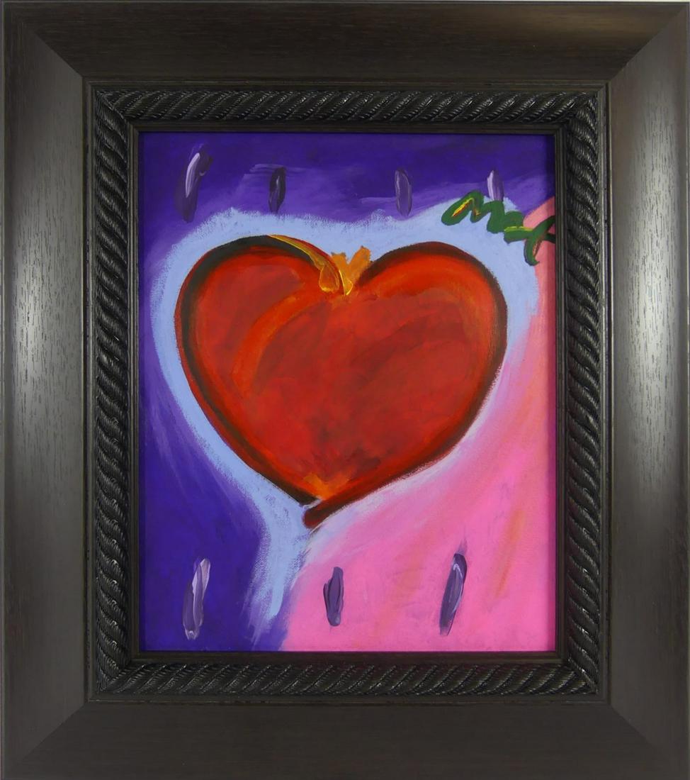 PETER MAX 'HEART' ACRYLIC PAINTING ON CANVAS (1 of 5)