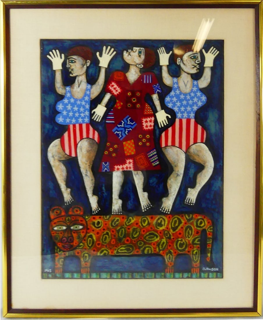 REX CLAWSON OIL PAINTING ON BOARD (1 of 9)