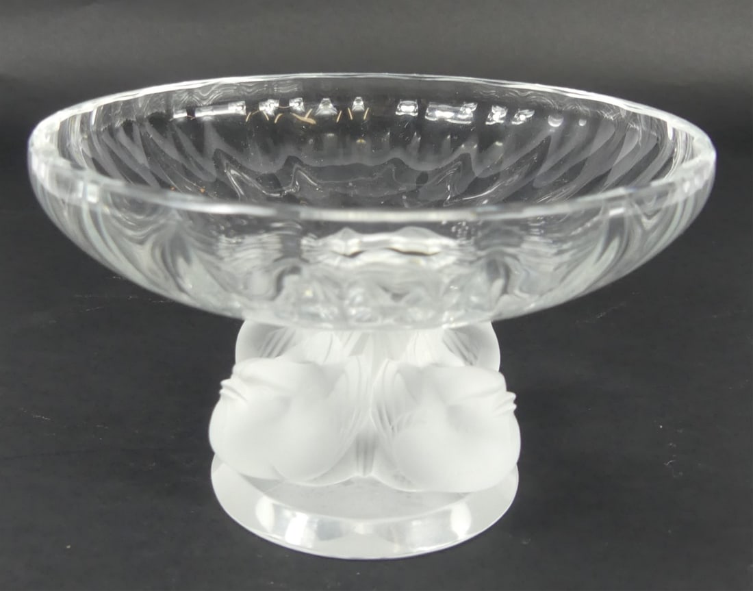 LALIQUE 'NOGENT' FROSTED CRYSTAL COMPOTE (1 of 7)