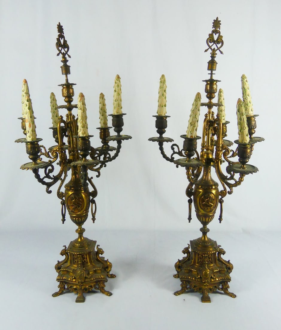 PR BRASS 6-LIGHT CANDELABRA (1 of 5)
