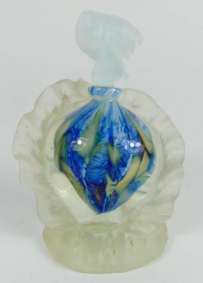 STUDIO ART GLASS PERFUME BOTTLE SIGNED 1997 (1 of 7)