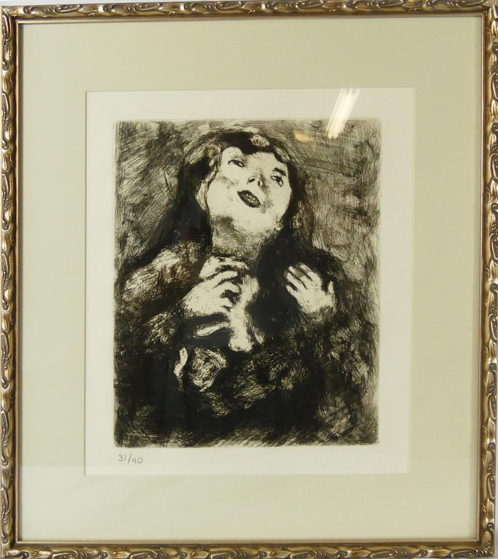 MARC CHAGALL 'YOUNG WIDOW' ETCHING (1 of 6)