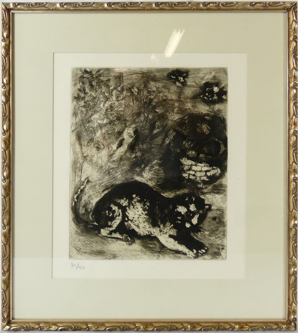MARC CHAGALL 'CAT AND THE TWO SPARROWS' ETCHING (1 of 5)