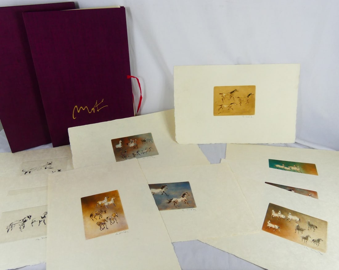 10pc KAIKO MOTI 'LES CHEVAUX' AQUATINTS (1 of 16)