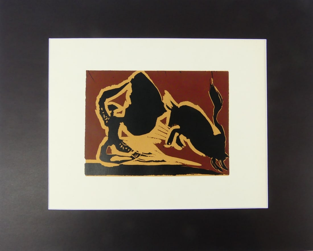 PABLO PICASSO 'BULL CHARGING A CAPA' LINOCUT (1 of 6)