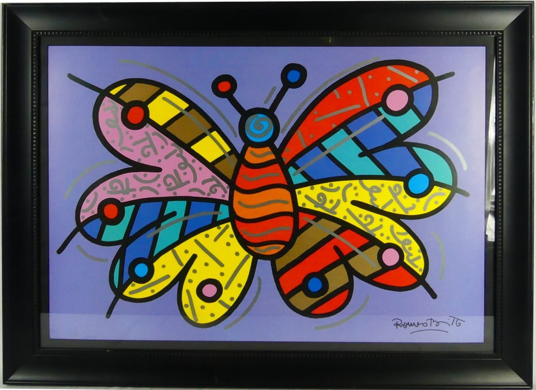 ROMERO BRITTO 'BUTTERFLY' OFFSET LITHOGRAPH (1 of 5)