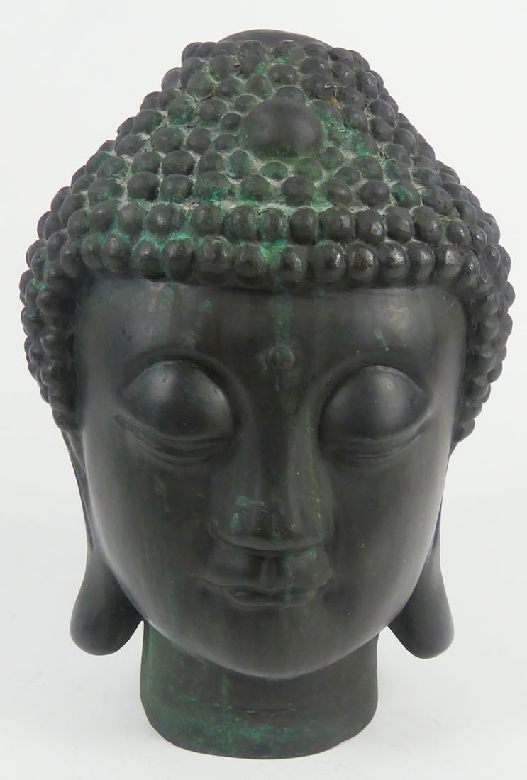TIBETAN BRONZE BUDDHA HEAD (1 of 6)