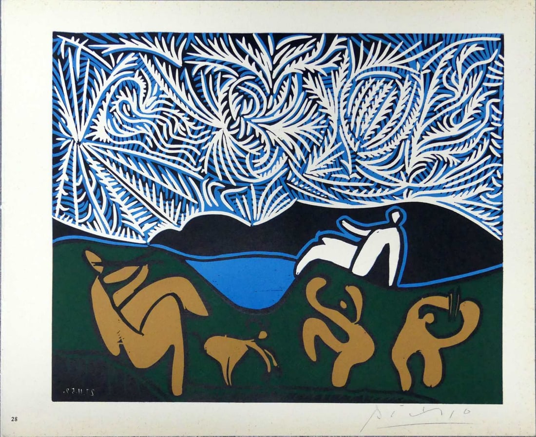 PABLO PICASSO 'BACCHANAL WITH GOAT' SIGNED LINOCUT (1 of 5)
