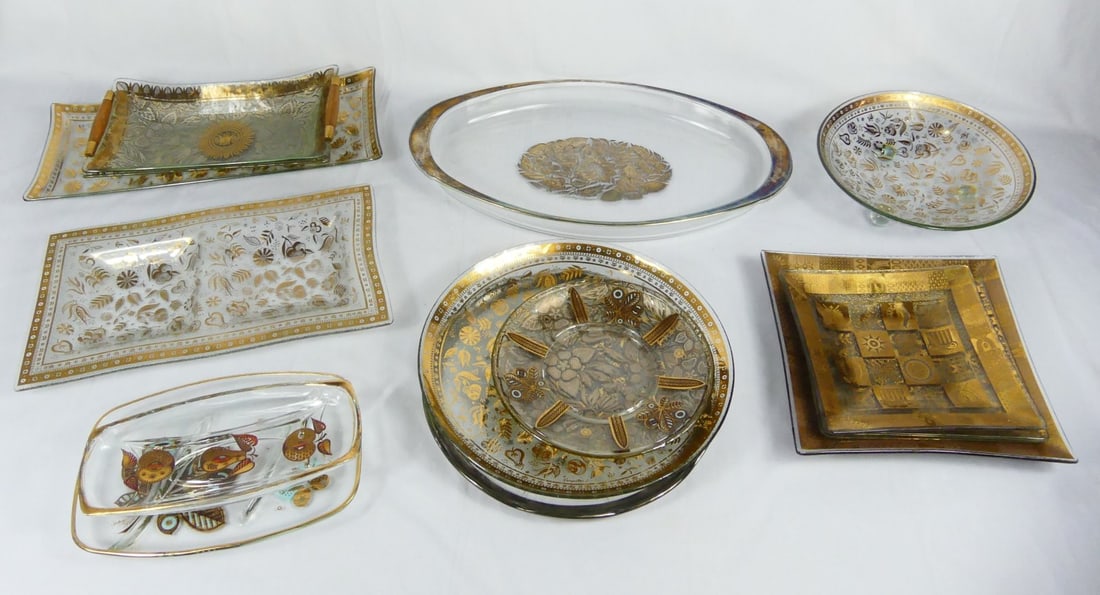 15 GEORGES BRIARD MID-CENTURY GLASS TRAYS (1 of 17)