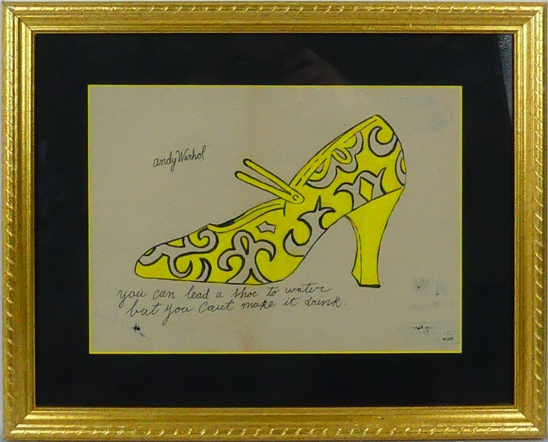 ANDY WARHOL INK & WATERCOLOR 'LEAD A SHOE...' (1 of 9)
