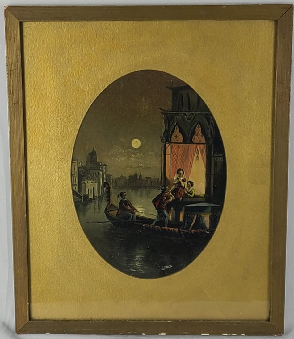 EUROPEAN GONDOLA MOONLIGHT PAINTING (1 of 4)