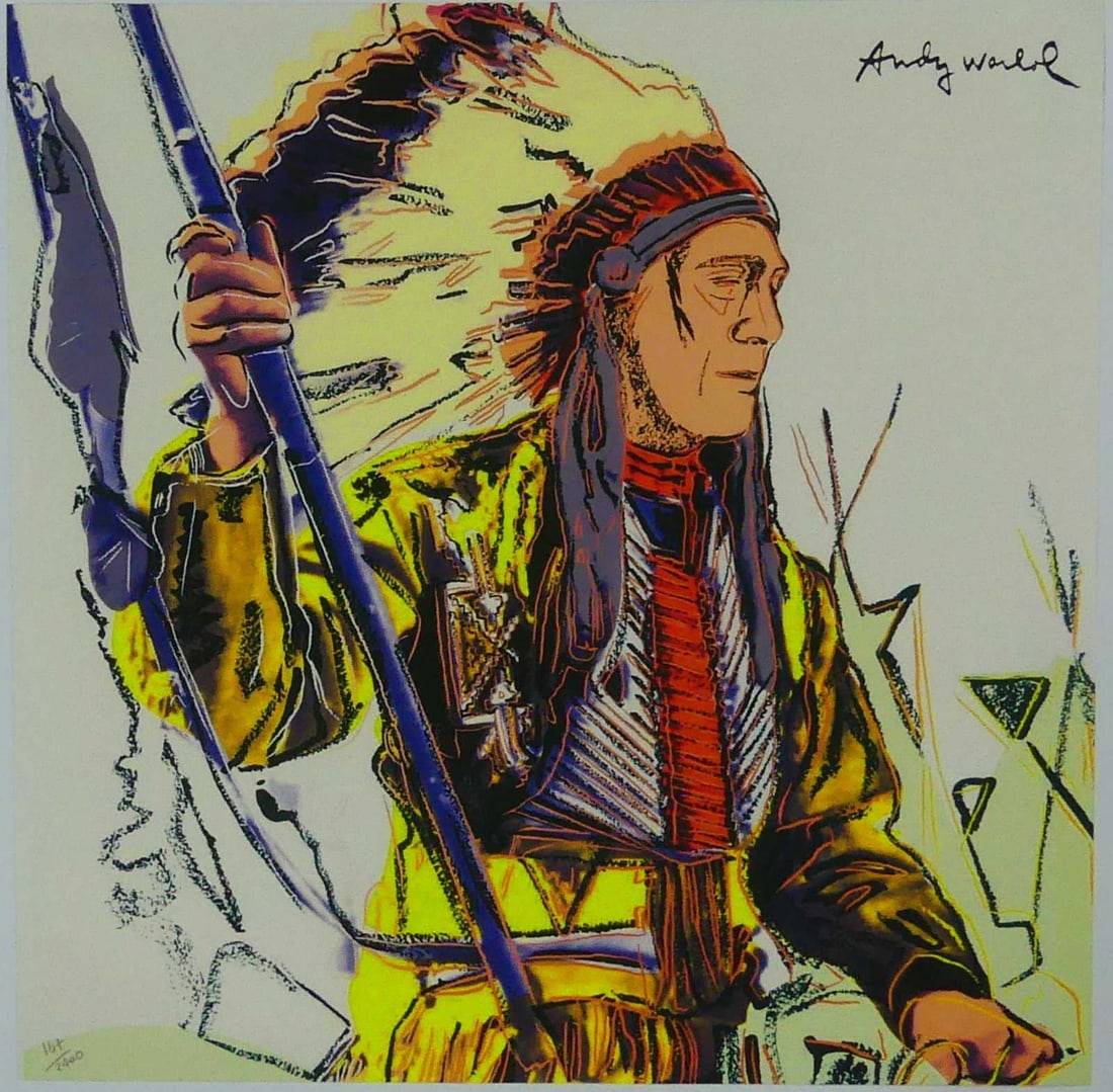 ANDY WARHOL 'WAR BONNET INDIAN' LITHOGRAPH (1 of 7)