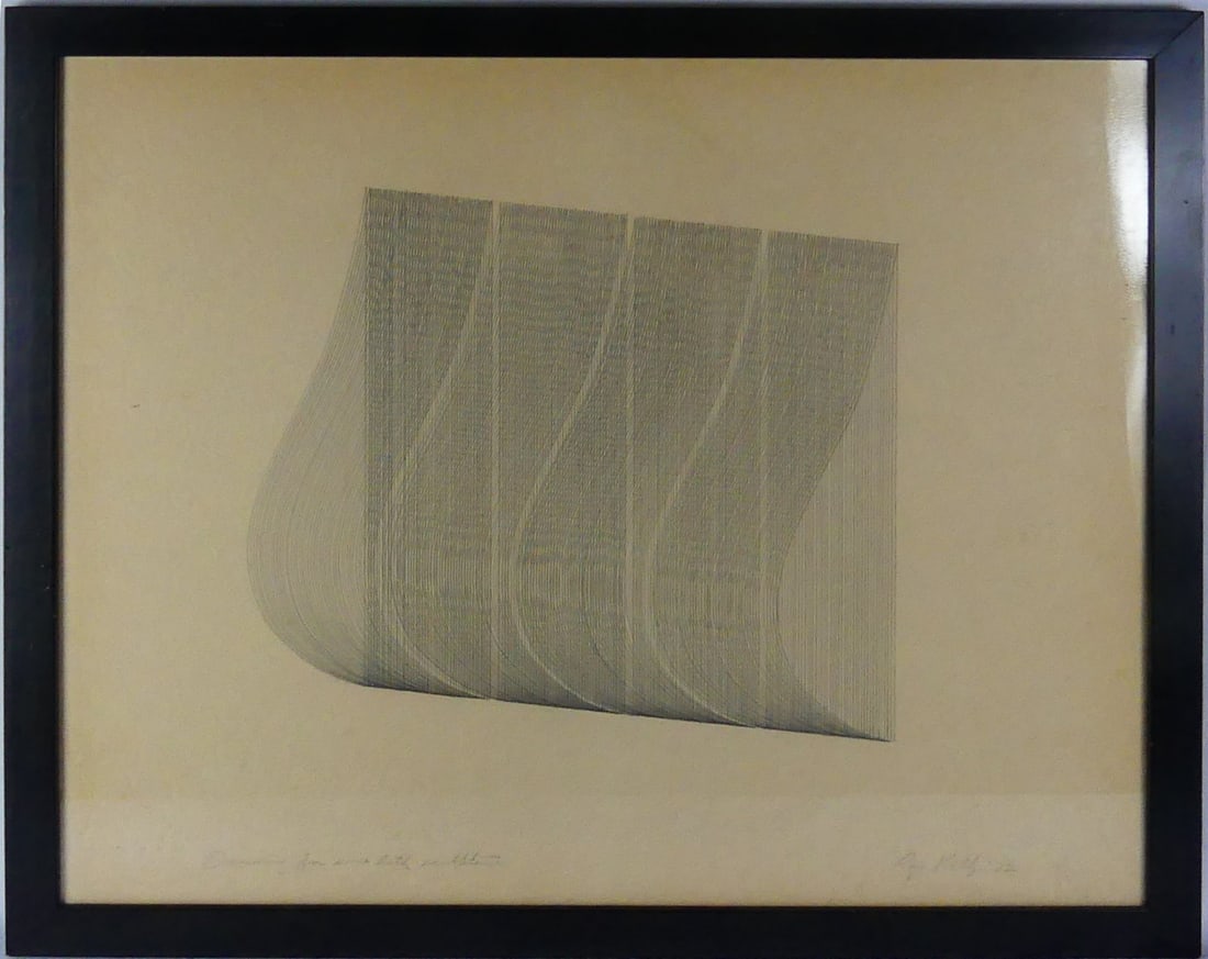 RAY KELLY ABSTRACT PENCIL DRAWING ON PAPER (1 of 5)