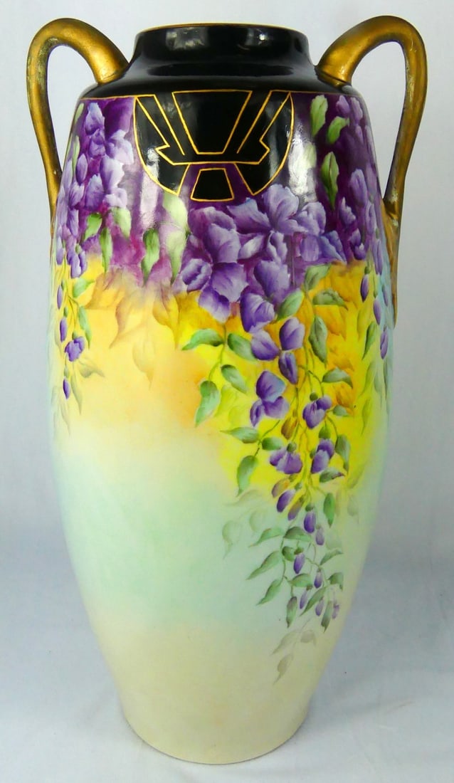 LARGE CZECH ART DECO PORCELAIN VASE (1 of 8)