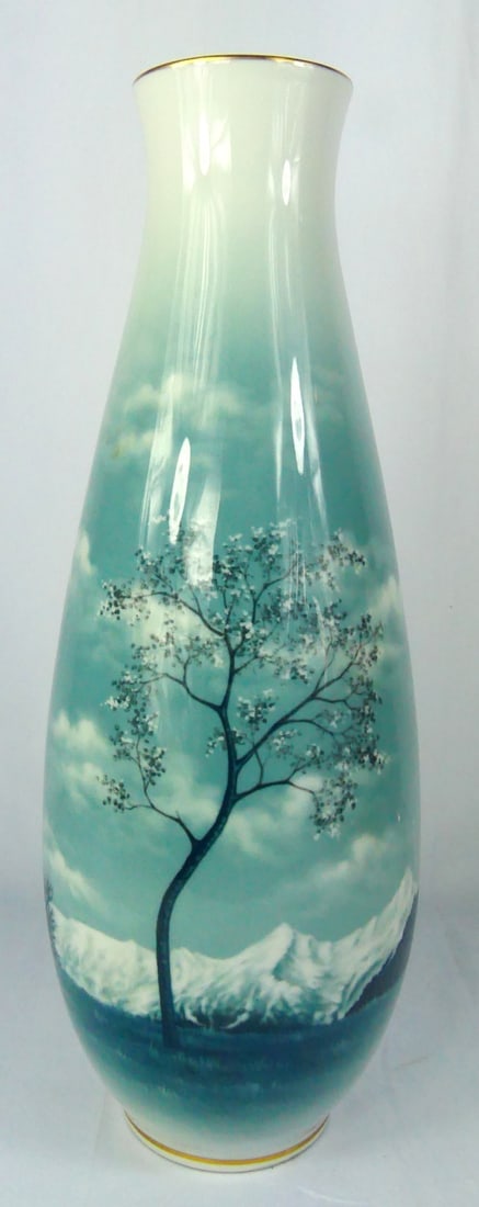 LARGE ROSENTHAL PORCELAIN LANDSCAPE VASE (1 of 8)