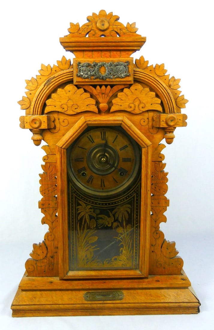 E. INGRAHAM GINGERBREAD MANTLE CLOCK (1 of 7)