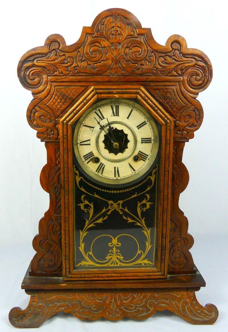 WATERBURY CLOCK FELIX GINGERBREAD MANTEL CLOCK (1 of 12)