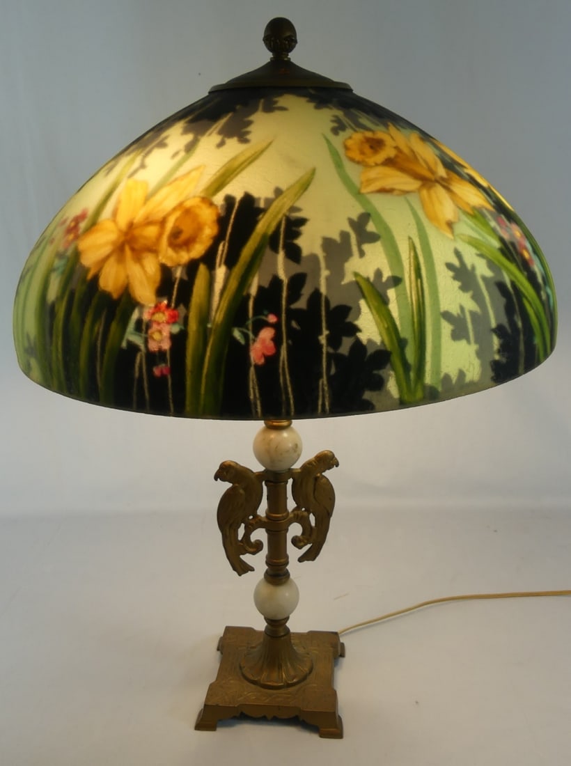HANDEL REVERSE PAINTED 'DAFFODIL' LAMP SHADE (1 of 12)