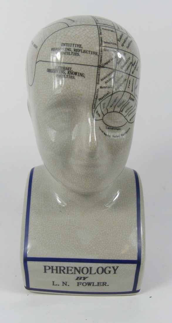 L.N. FOWLER 'PHRENOLOGY' PORCELAIN BUST (1 of 9)