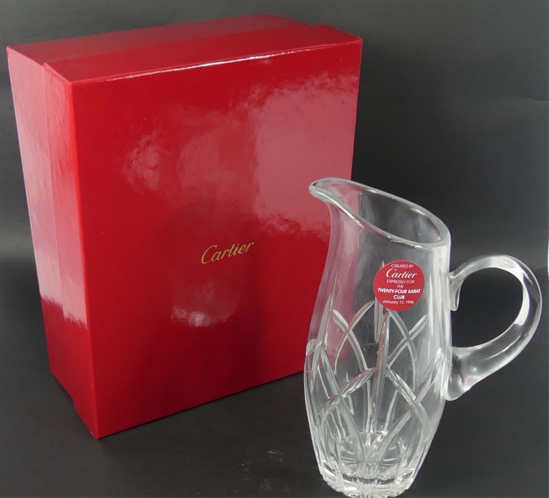 CARTIER CRYSTAL WATER PITCHER w BOX (1 of 7)