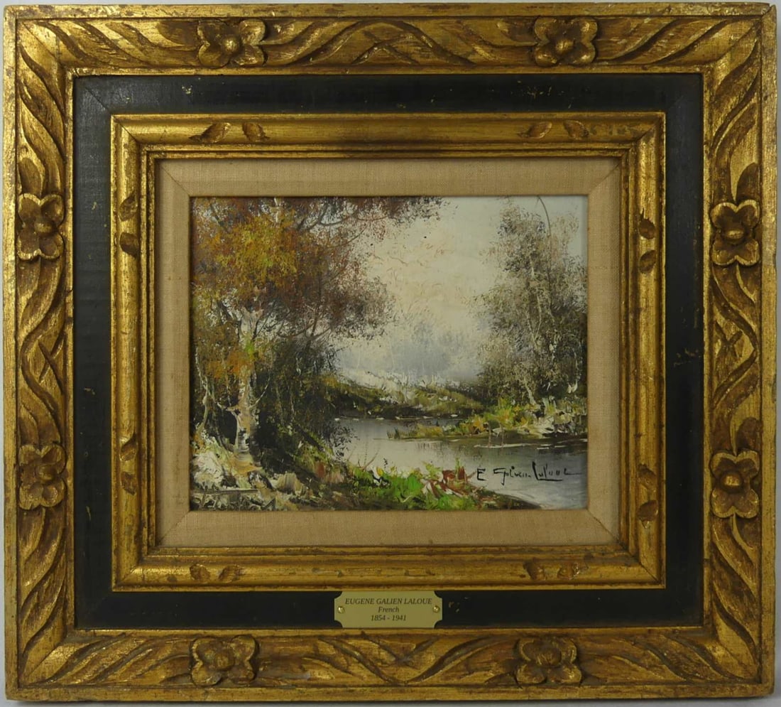 EUGENE GALIEN LALOUE 'LANDSCAPE' OIL ON CANVAS (1 of 5)