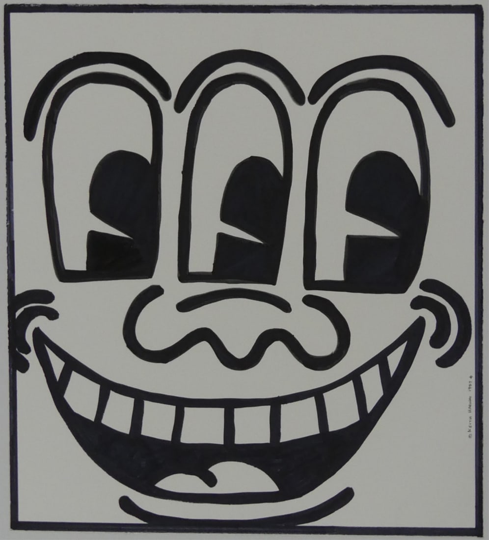 KEITH HARING '3 EYED MONSTER' INK ON PAPER (1 of 8)