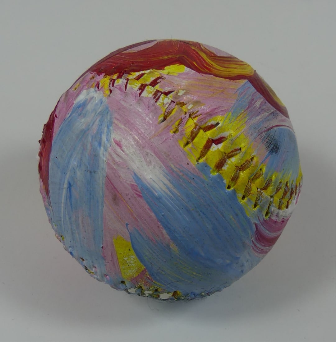 PETER MAX ACRYLIC PAINTED SIGNED BASEBALL (1 of 5)