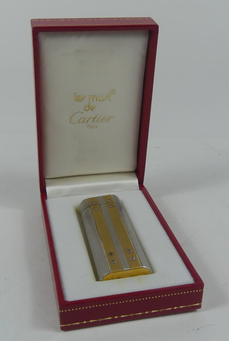 CARTIER TWO-TONE LIGHTER w BOX (1 of 5)
