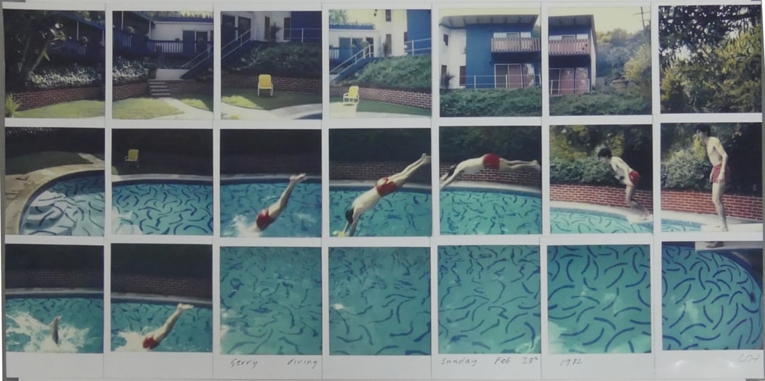 DAVID HOCKNEY 'JERRY DIVING' PHOTOGRAPH COLLAGE (1 of 8)