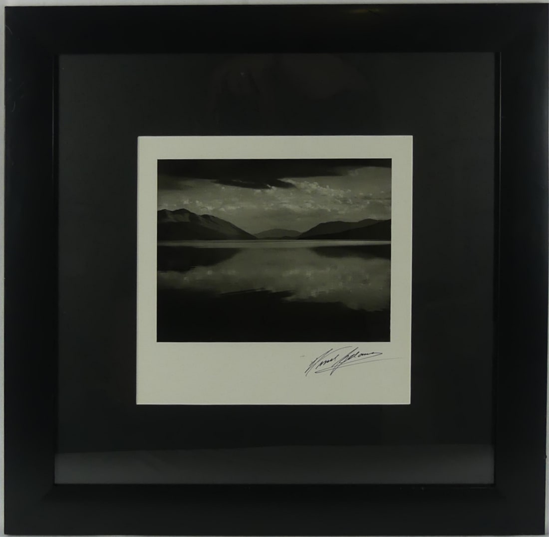 ANSEL ADAMS LAKE MACDONALD SIGNED PHOTO-LITHO (1 of 5)
