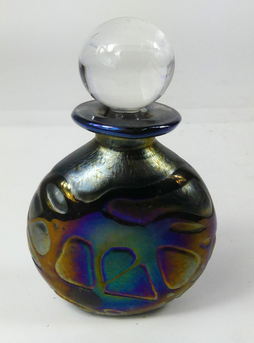 PHOENICIAN IRIDESCENT GLASS PERFUME BOTTLE SIGNED (1 of 6)