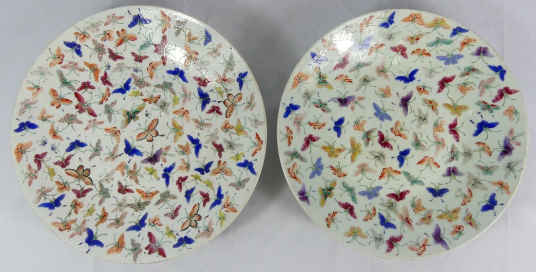 PR CHINESE FAMILLE ROSE '100 BUTTERFLY' CHARGERS (1 of 9)