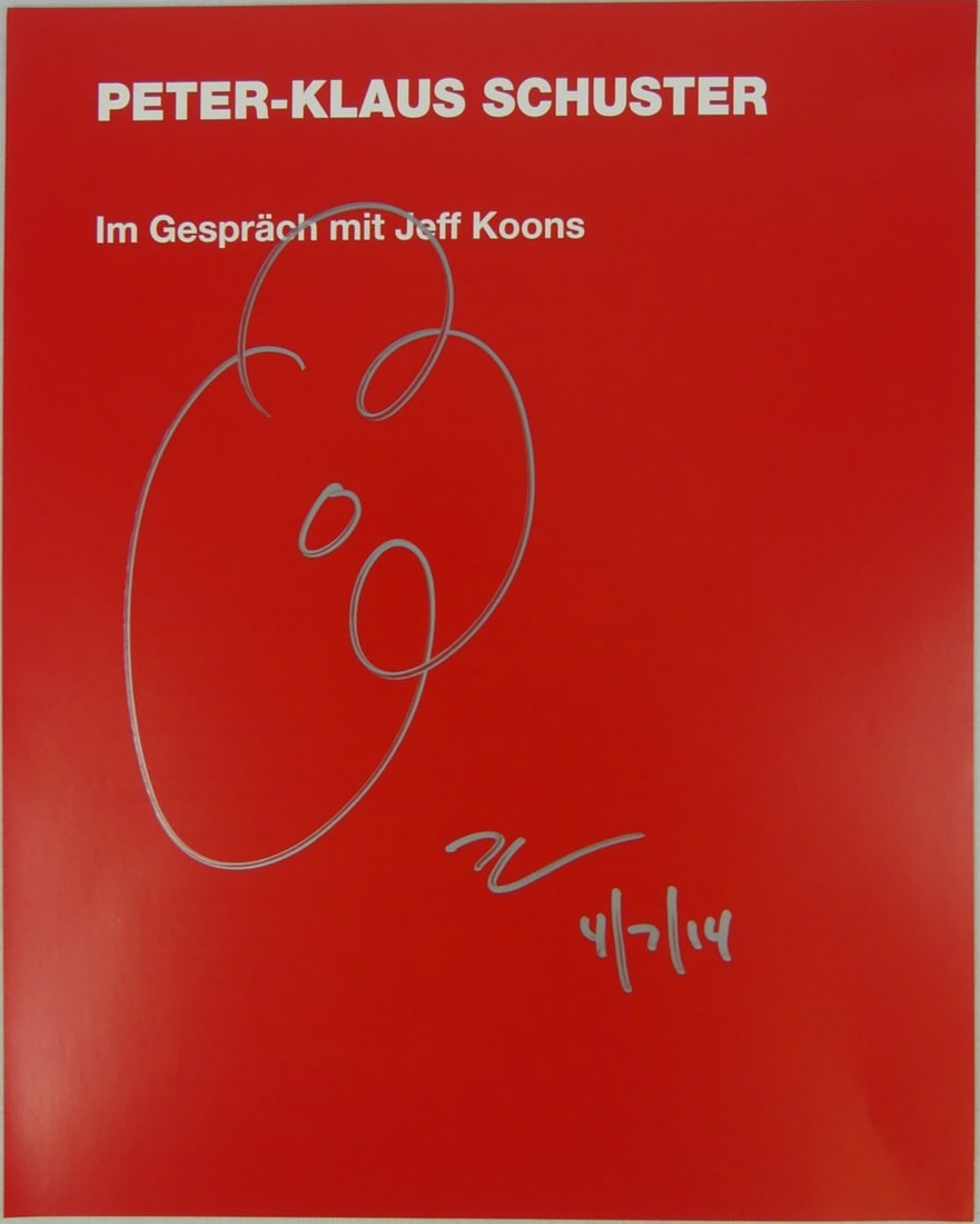JEFF KOONS MARKER DRAWING ON BOOK PAGE (1 of 3)